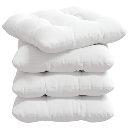 vidaXL Sitzkissen 4 pcs Weiß 40 x 40 x 12 cm Stoff