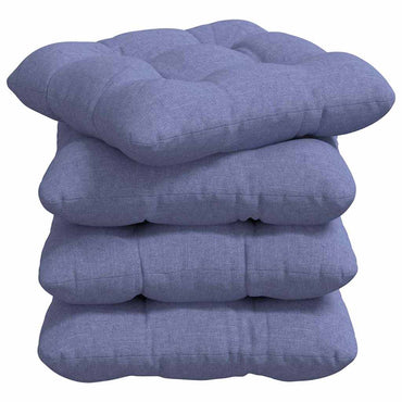 vidaXL Coussins de siège 4 pcs Jean bleu 40 x 40 x 12 cm Tissu