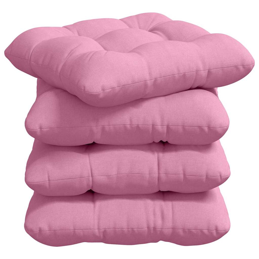 vidaXL Coussins de siège 4 pcs Rose 40 x 40 x 12 cm Tissu