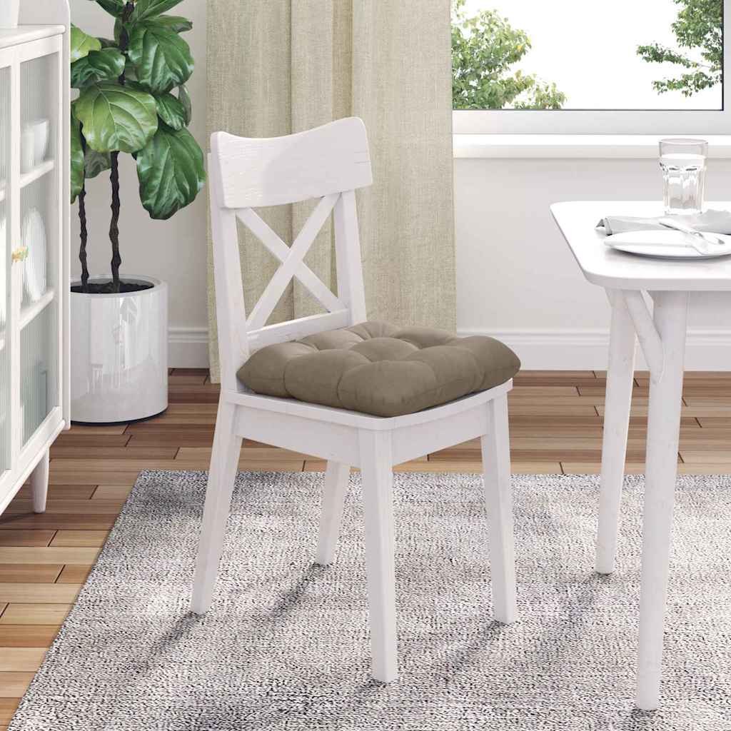 vidaXL Sitzkissen 4 pcs Taupe 40 x 40 cm Mikrofaserstoff