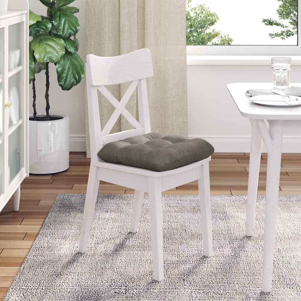 vidaXL Coussins de siège 4 pcs Gris clair 40 x 40 cm Tissu côtelé