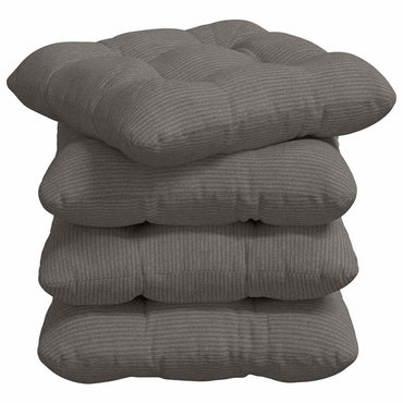 vidaXL Coussins de siège 4 pcs Gris clair 40 x 40 cm Tissu côtelé