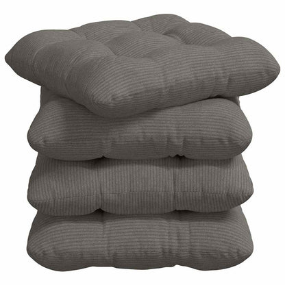 vidaXL Coussins de siège 4 pcs Gris clair 40 x 40 cm Tissu côtelé