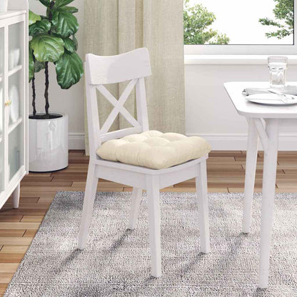 vidaXL Coussins de siège 4 pcs Crème 40 x 40 cm Tissu côtelé