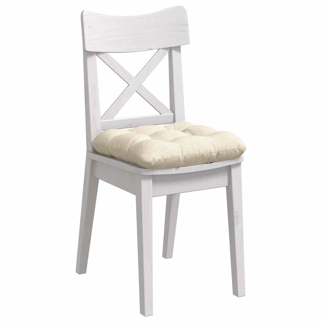 vidaXL Coussins de siège 4 pcs Crème 40 x 40 cm Tissu côtelé