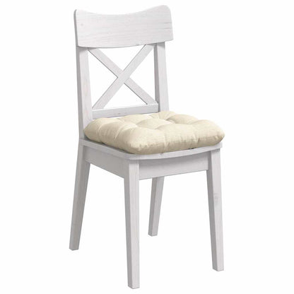 vidaXL Coussins de siège 4 pcs Crème 40 x 40 cm Tissu côtelé