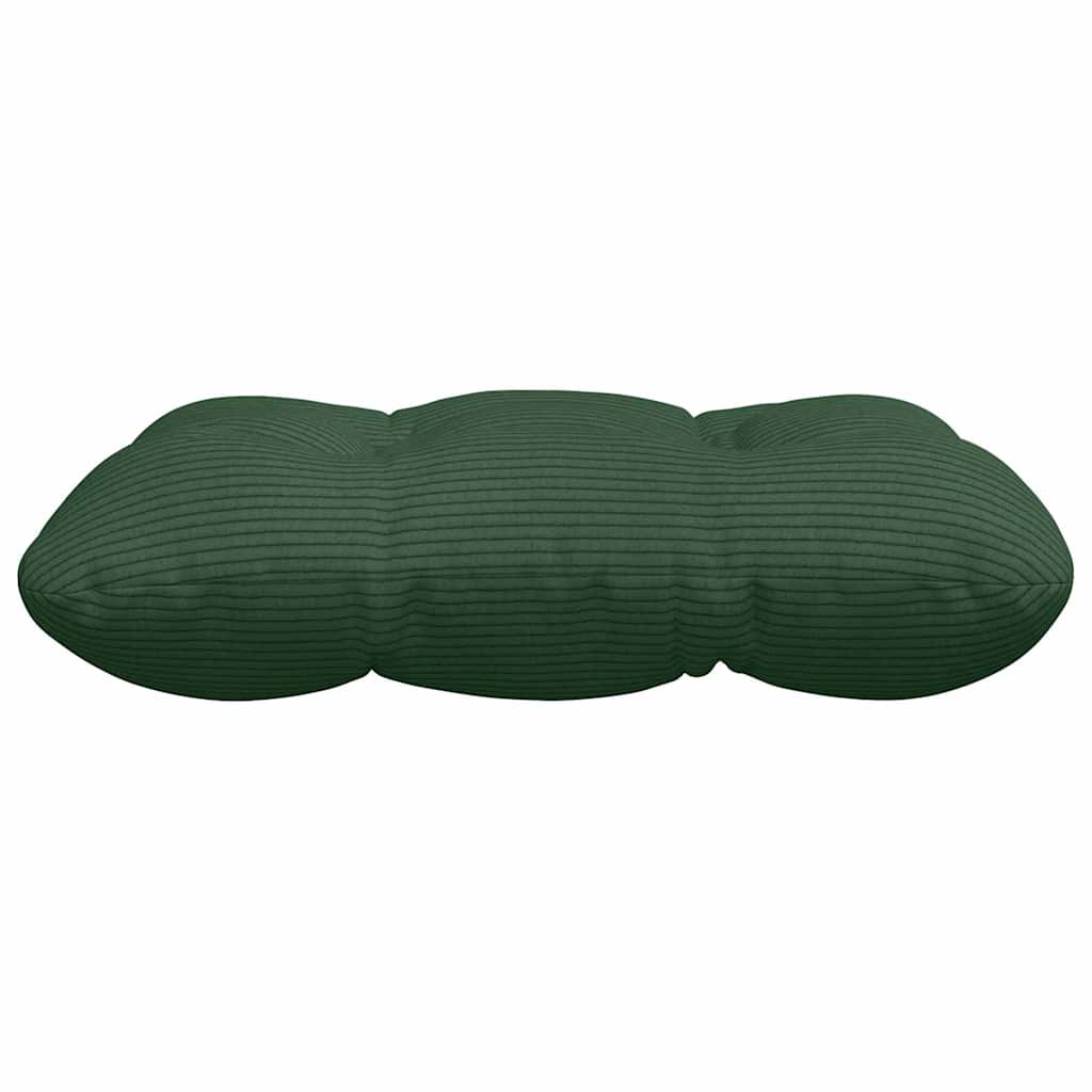 vidaXL Coussins de chaise 4 pcs Vert foncé 40 x 40 cm Tissu côtelé