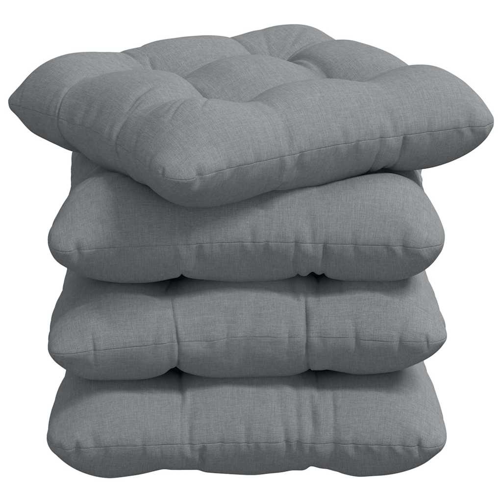 vidaXL Coussins de chaise 4 pcs Gris clair 45 x 45 x 12 cm Tissu