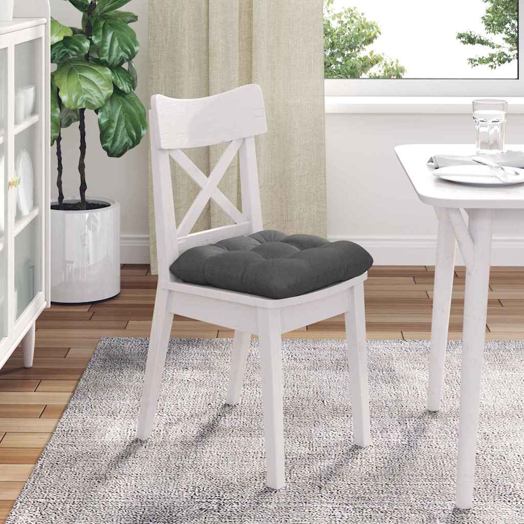 vidaXL Coussins de siège 4 pcs Gris foncé 45 x 45 x 12 cm Tissu
