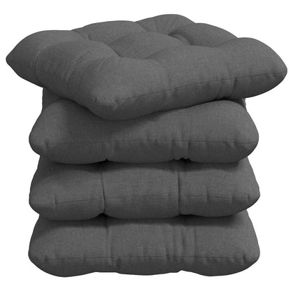 vidaXL Coussins de siège 4 pcs Gris foncé 45 x 45 x 12 cm Tissu