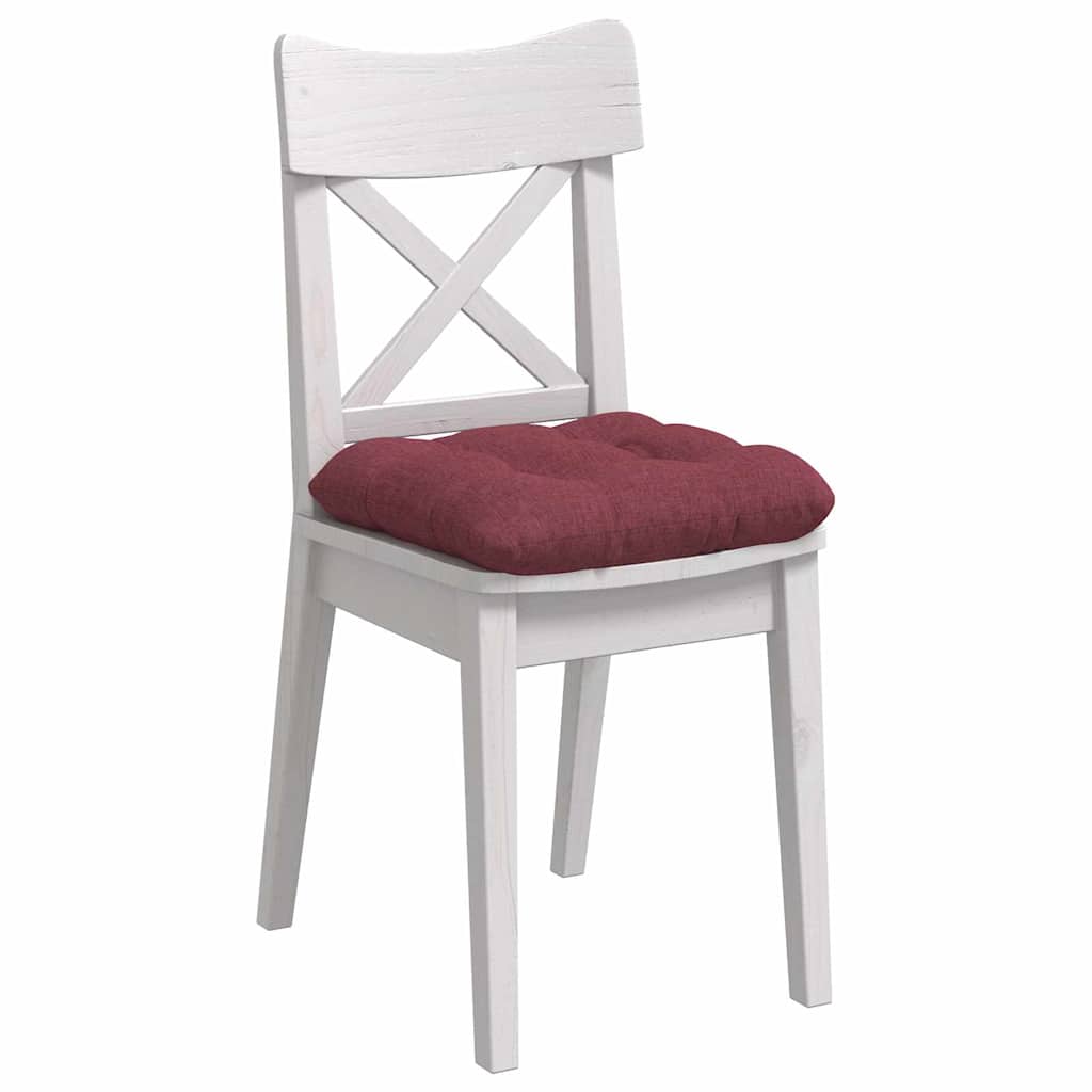 vidaXL Coussins de chaise 4 pcs Rouge bordeaux 45 x 45 x 12 cm Tissu