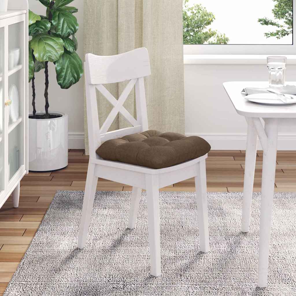 vidaXL Coussins de siège 4 pcs Marron 45 x 45 x 12 cm Tissu