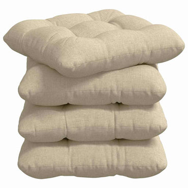 vidaXL Coussins de chaise 4 pcs Crème 45 x 45 x 12 cm Tissu