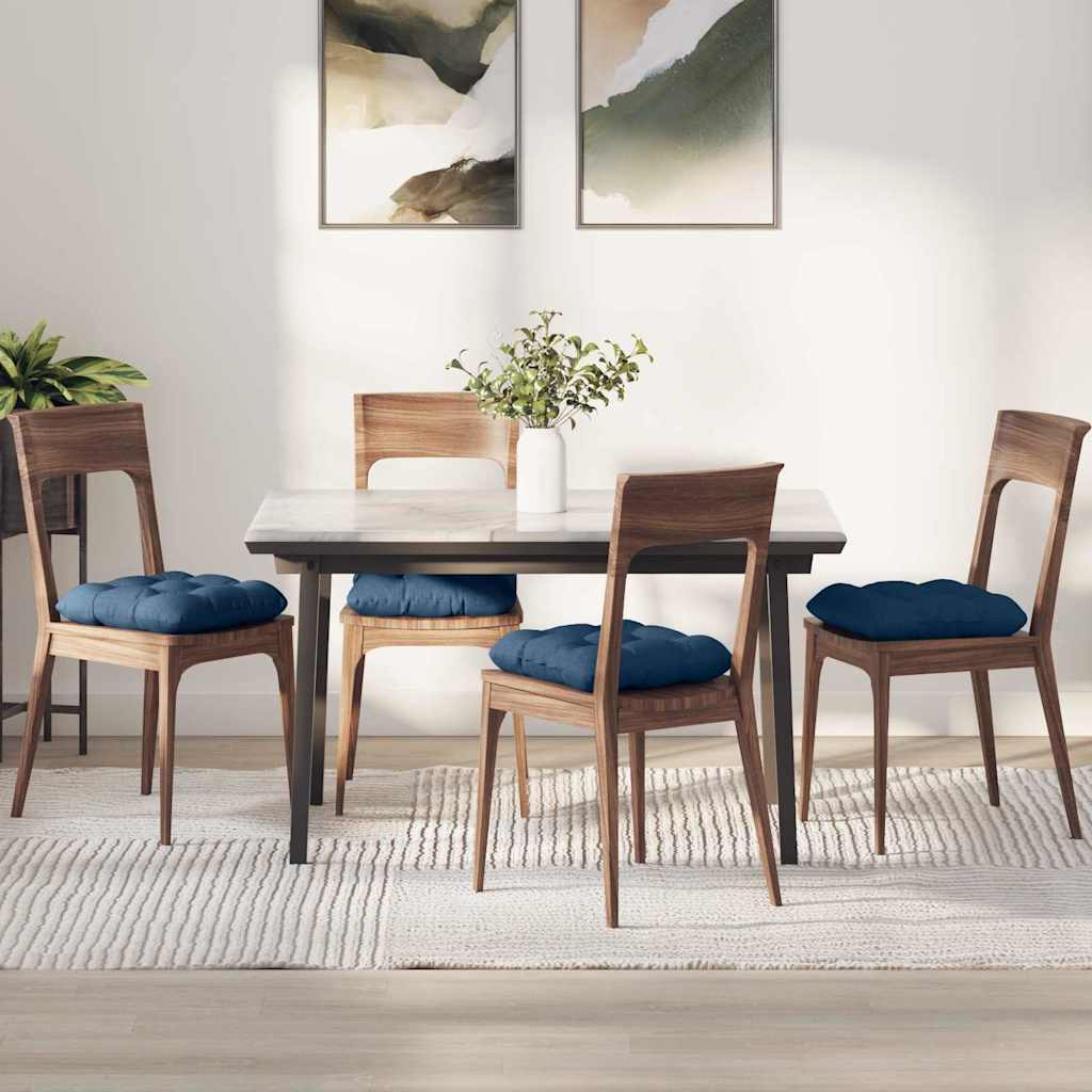 vidaXL Sitzkissen 4 pcs Blau 45 x 45 x 12 cm Stoff