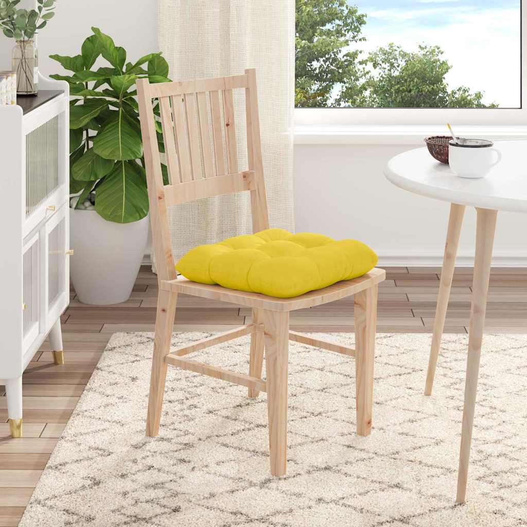 vidaXL Sitzkissen 4 pcs Helles Gelb 45 x 45 x 12 cm Stoff