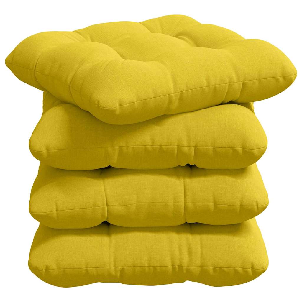 vidaXL Sitzkissen 4 pcs Helles Gelb 45 x 45 x 12 cm Stoff