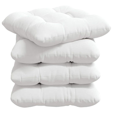 vidaXL Coussins de siège 4 pcs Blanc 45 x 45 x 12 cm Tissu