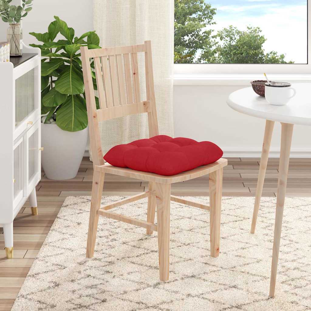 vidaXL Sitzkissen 4 pcs Rot 45 x 45 x 12 cm Stoff