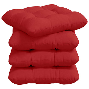 vidaXL Coussins de chaise 4 pcs Rouge 45 x 45 x 12 cm Tissu