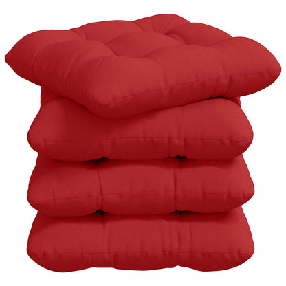 vidaXL Sitzkissen 4 pcs Rot 45 x 45 x 12 cm Stoff