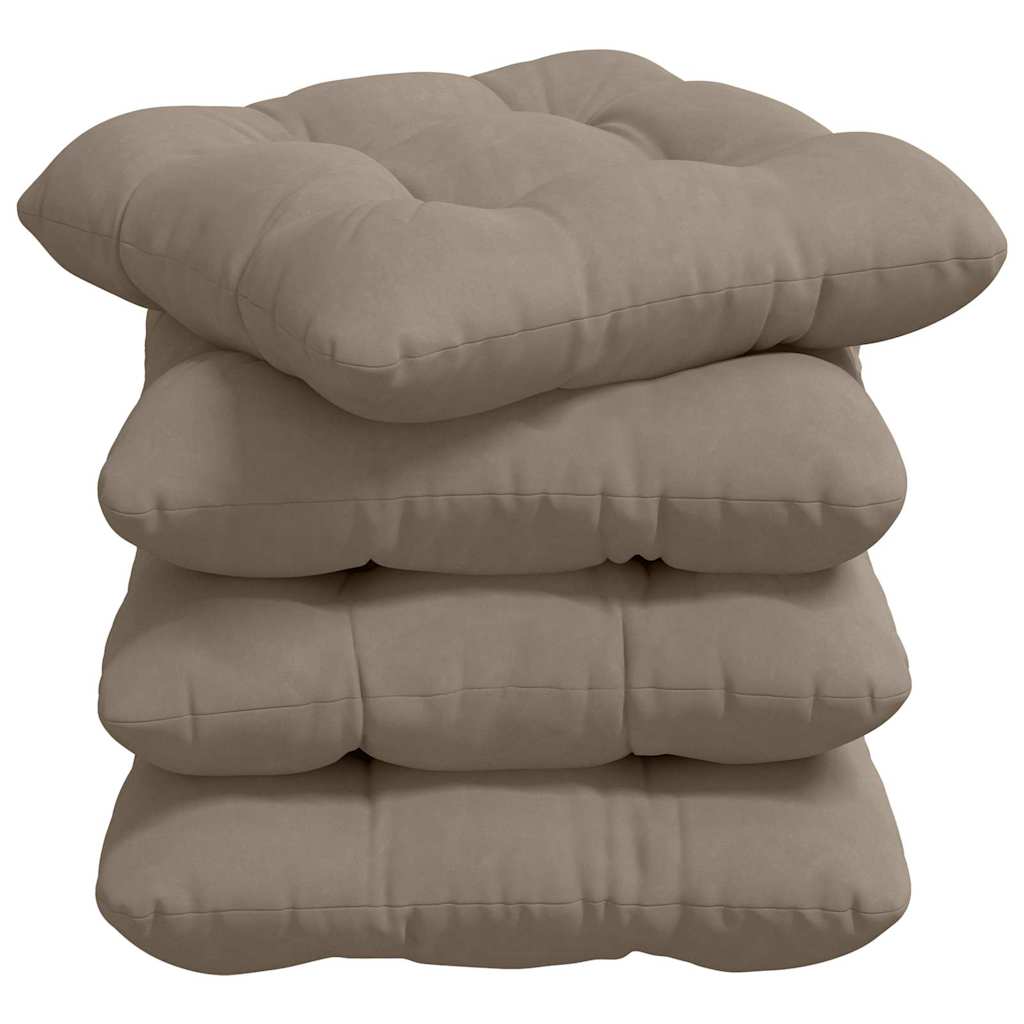 vidaXL Sitzkissen 4 pcs Taupe 45 x 45 cm Mikrofaserstoff