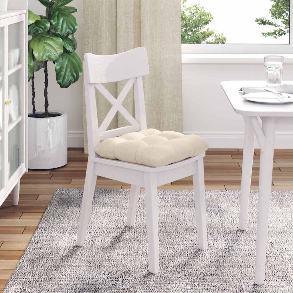 vidaXL Coussins de siège 4 pcs Beige 45 x 45 cm Tissu microfibre