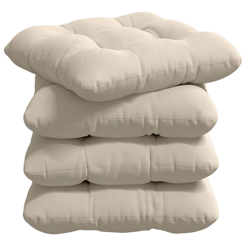 vidaXL Coussins de siège 4 pcs Beige 45 x 45 cm Tissu microfibre