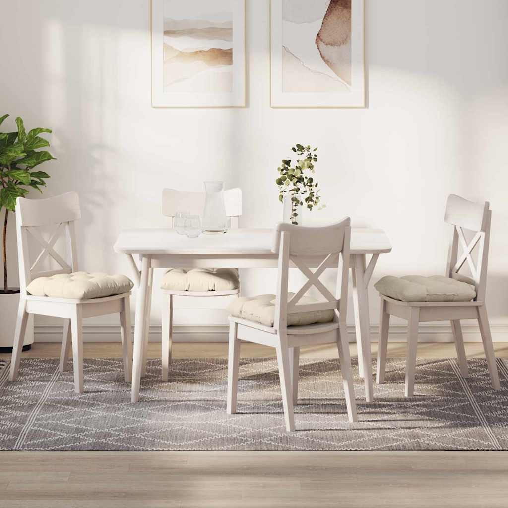 vidaXL Sitzkissen 4 pcs Creme 45 x 45 cm Cordstoff