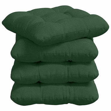 vidaXL Sitzkissen 4 pcs Dunkelgrün 45 x 45 cm Cordstoff