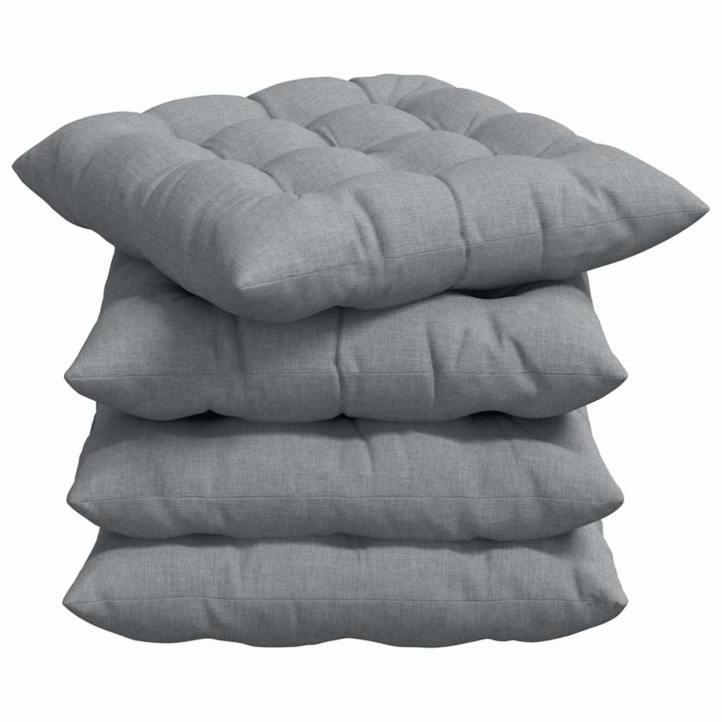 vidaXL Sitzkissen 4 pcs Hellgrau 40 x 40 x 6 cm Stoff