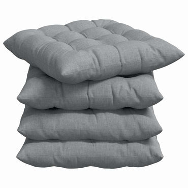 vidaXL Sitzkissen 4 pcs Hellgrau 40 x 40 x 6 cm Stoff