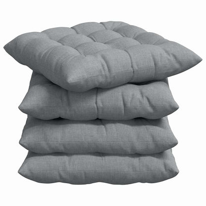 vidaXL Sitzkissen 4 pcs Hellgrau 40 x 40 x 6 cm Stoff