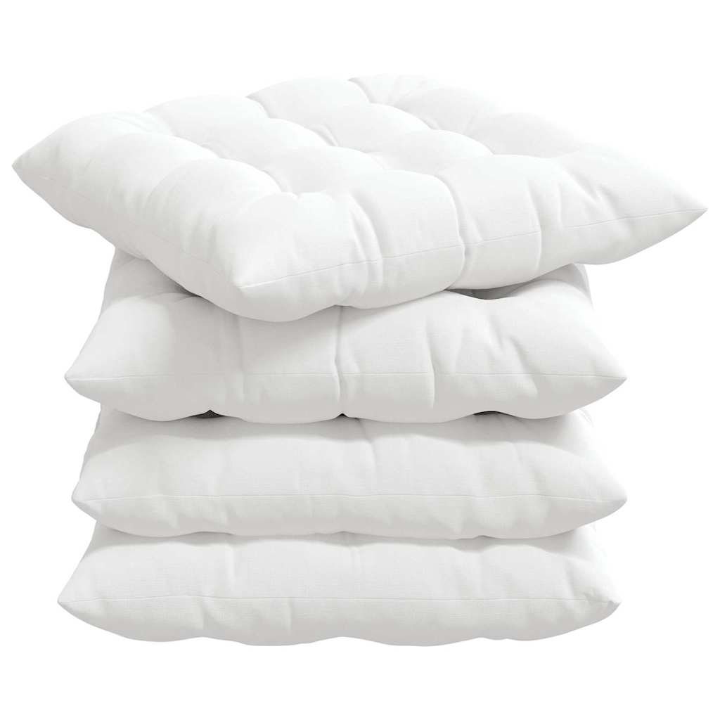 vidaXL Sitzkissen 4 pcs Weiß 40 x 40 x 6 cm Stoff