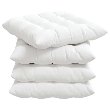 vidaXL Sitzkissen 4 pcs Weiß 40 x 40 x 6 cm Stoff