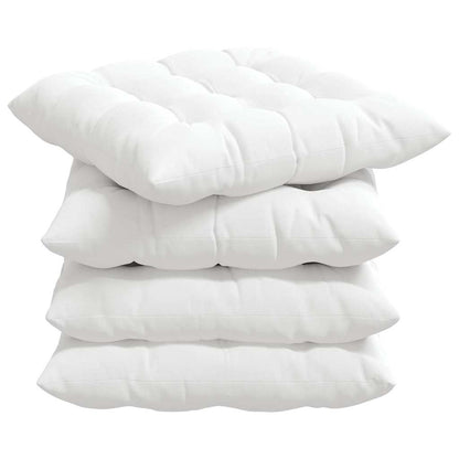 vidaXL Sitzkissen 4 pcs Weiß 40 x 40 x 6 cm Stoff