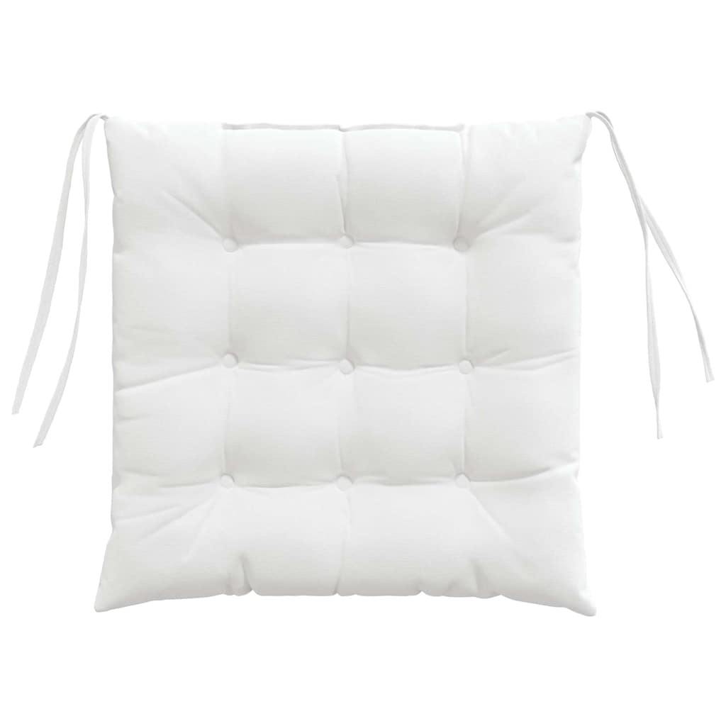 vidaXL Sitzkissen 4 pcs Weiß 40 x 40 x 6 cm Stoff