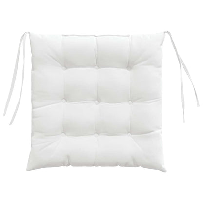 vidaXL Sitzkissen 4 pcs Weiß 40 x 40 x 6 cm Stoff
