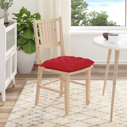 vidaXL Coussins de chaise 4 pcs Rouge 40 x 40 x 6 cm Tissu