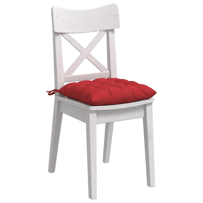 vidaXL Coussins de chaise 4 pcs Rouge 40 x 40 x 6 cm Tissu