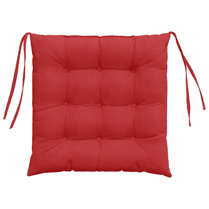 vidaXL Coussins de chaise 4 pcs Rouge 40 x 40 x 6 cm Tissu