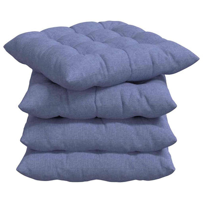 vidaXL Coussins de chaise 4 pcs Jean bleu 40 x 40 x 6 cm Tissu