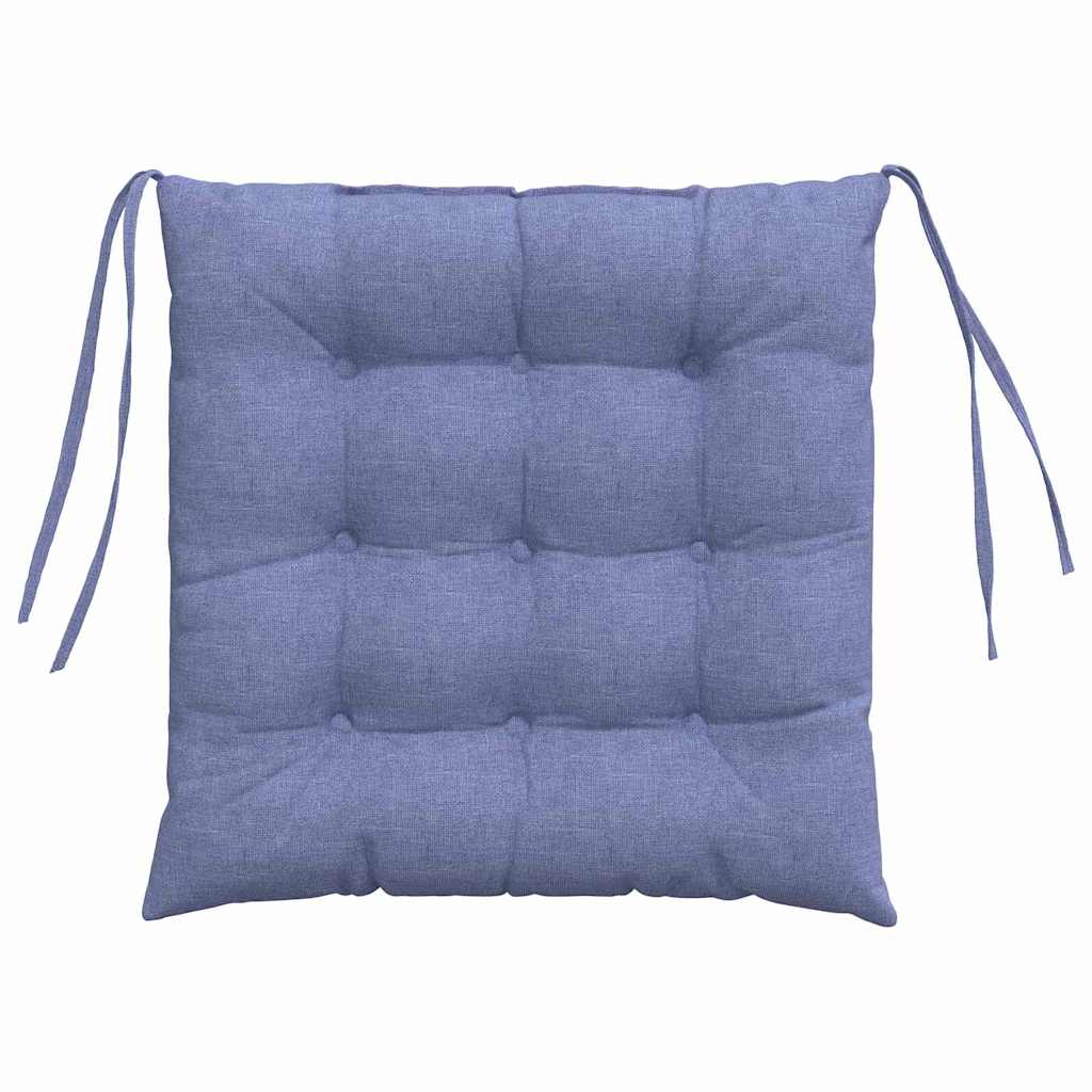 vidaXL Coussins de chaise 4 pcs Jean bleu 40 x 40 x 6 cm Tissu