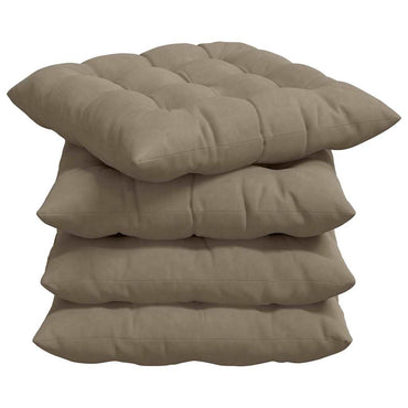 vidaXL Sitzkissen 4 Stück Taupe 40 x 40 x 6 cm Mikrofaser