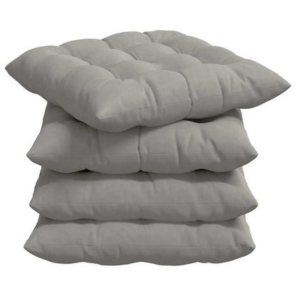 vidaXL Sitzkissen 4 pcs Hellgrau 40 x 40 x 6 cm Mikrofaser