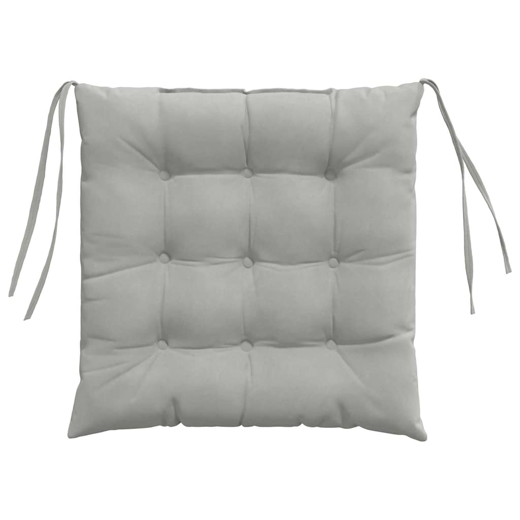 vidaXL Sitzkissen 4 pcs Hellgrau 40 x 40 x 6 cm Mikrofaser