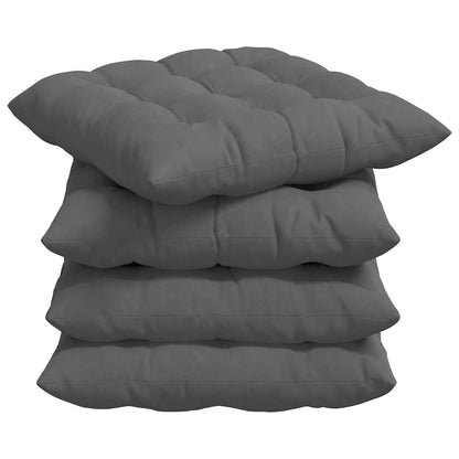 vidaXL Coussins de chaise 4 pcs Gris foncé 40 x 40 x 6 cm Microfibre