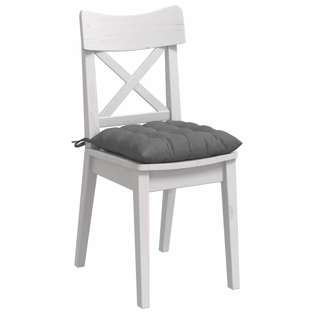 vidaXL Coussins de chaise 4 pcs Gris foncé 40 x 40 x 6 cm Microfibre
