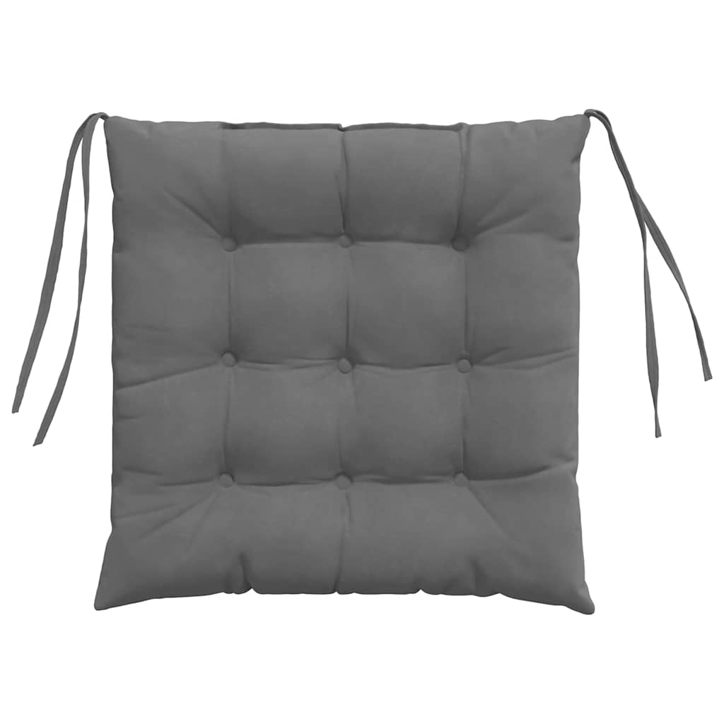vidaXL Coussins de chaise 4 pcs Gris foncé 40 x 40 x 6 cm Microfibre