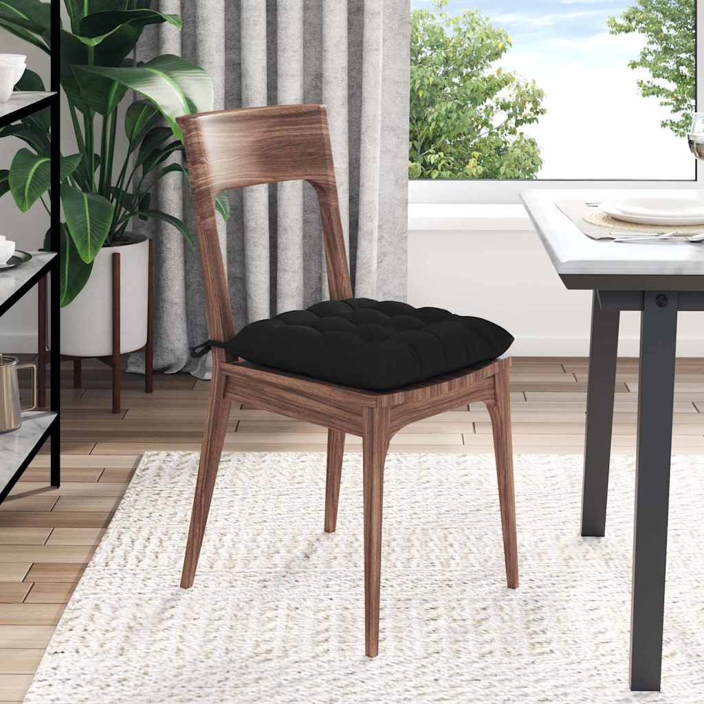 vidaXL Sitzkissen 4 pcs Schwarz 40 x 40 x 6 cm Mikrofaser