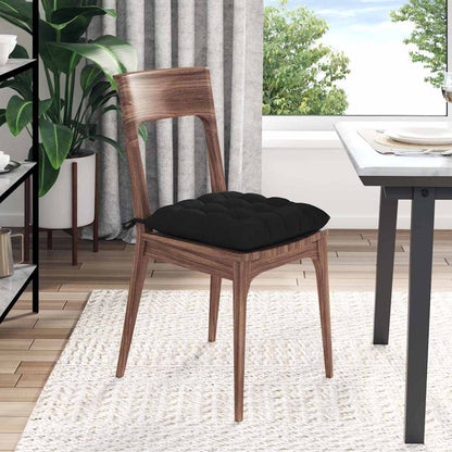 vidaXL Sitzkissen 4 pcs Schwarz 40 x 40 x 6 cm Mikrofaser